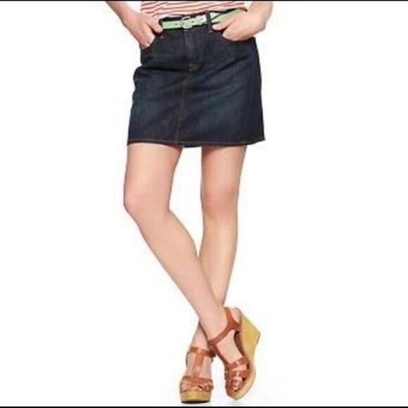 J. Crew Dark Wash Denim Mini Skirt - Picture 1 of 6